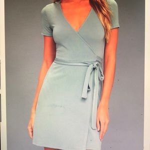 Lulus Belvedere Light Blue Wrap Dress